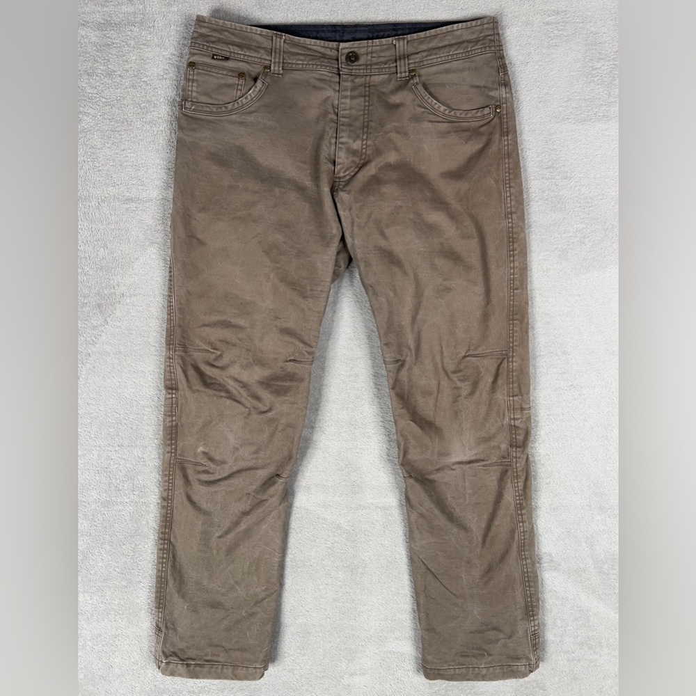 KUHL Hot Rydr Flannel Lined Work Pants Men 34x31* Vintage Patina Dye Hiking 5113